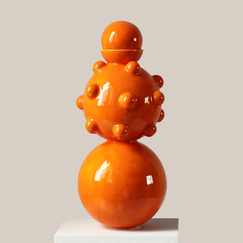 Jecmuse Ceramic Studio Bubble Vase - Orange