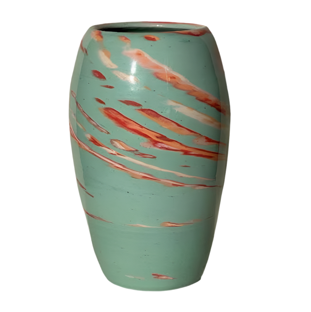 Teal Marbled Vase