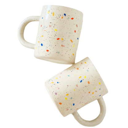 Large Double Sprinkles Handmade and Hand painted Ceramics Mug