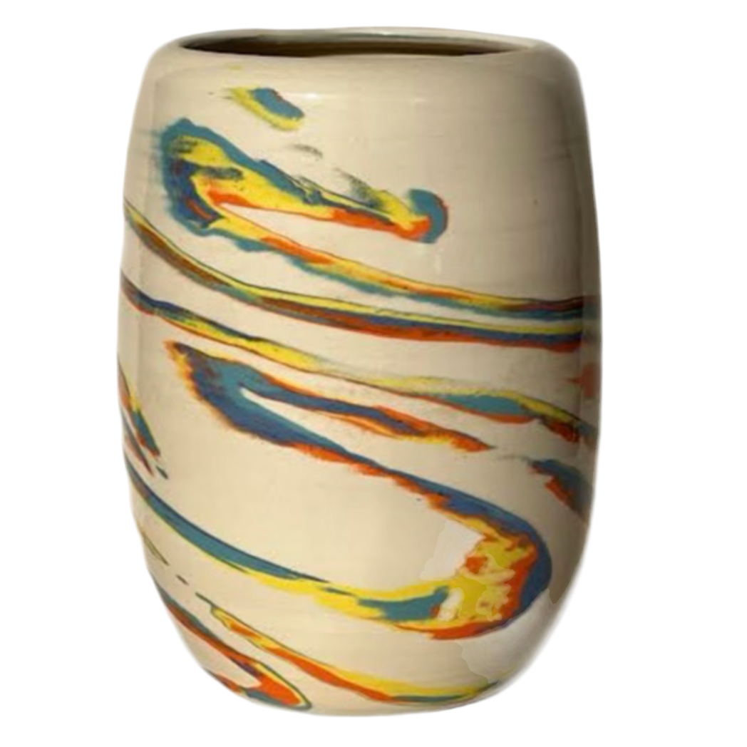 Multi colored Marbled Vase