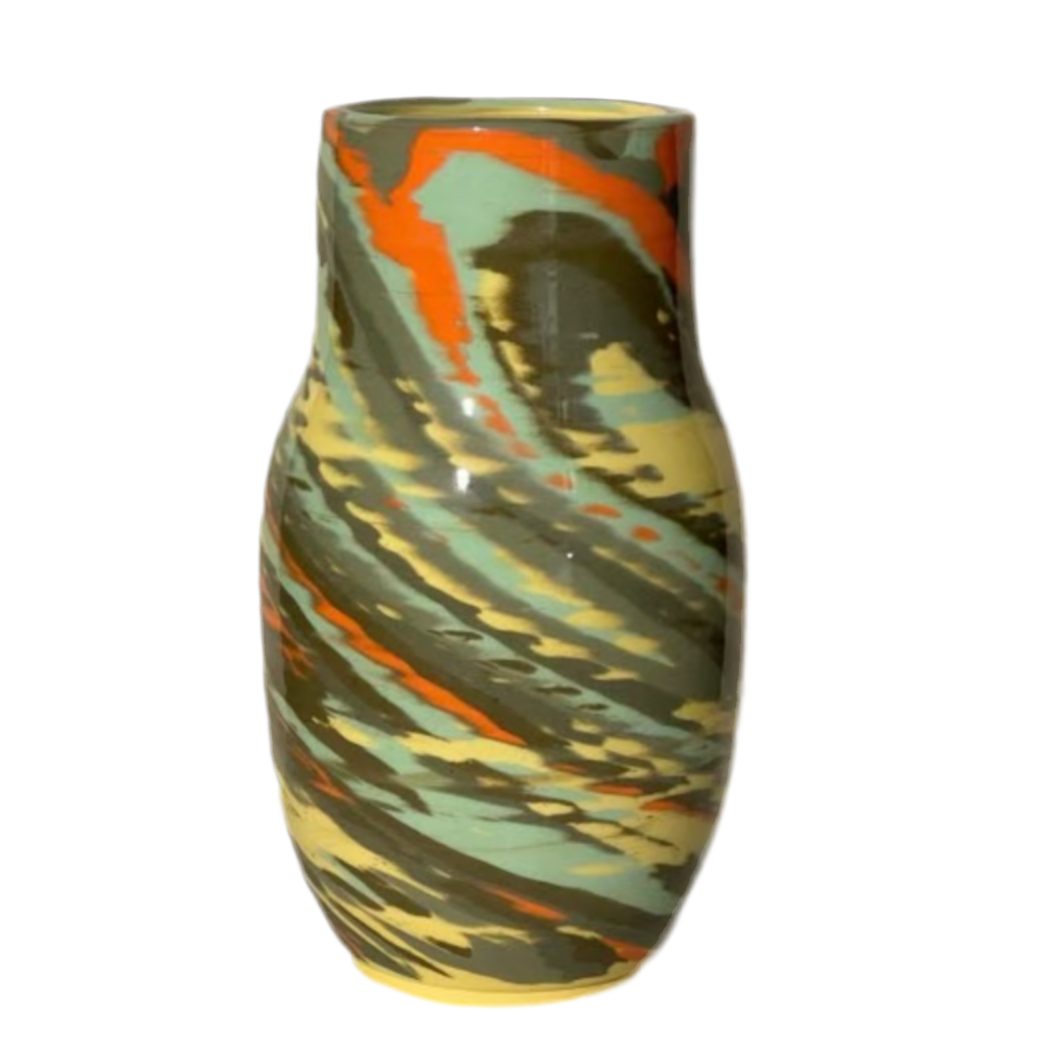 Multi colored Marbled Vase