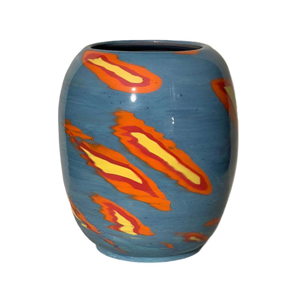 Blue Marbled Vase