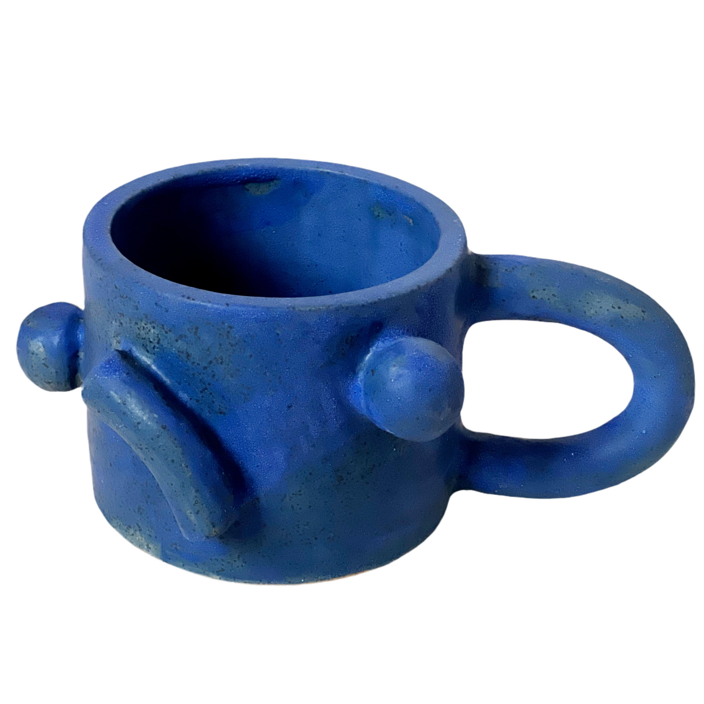 Wide shapes mug blue