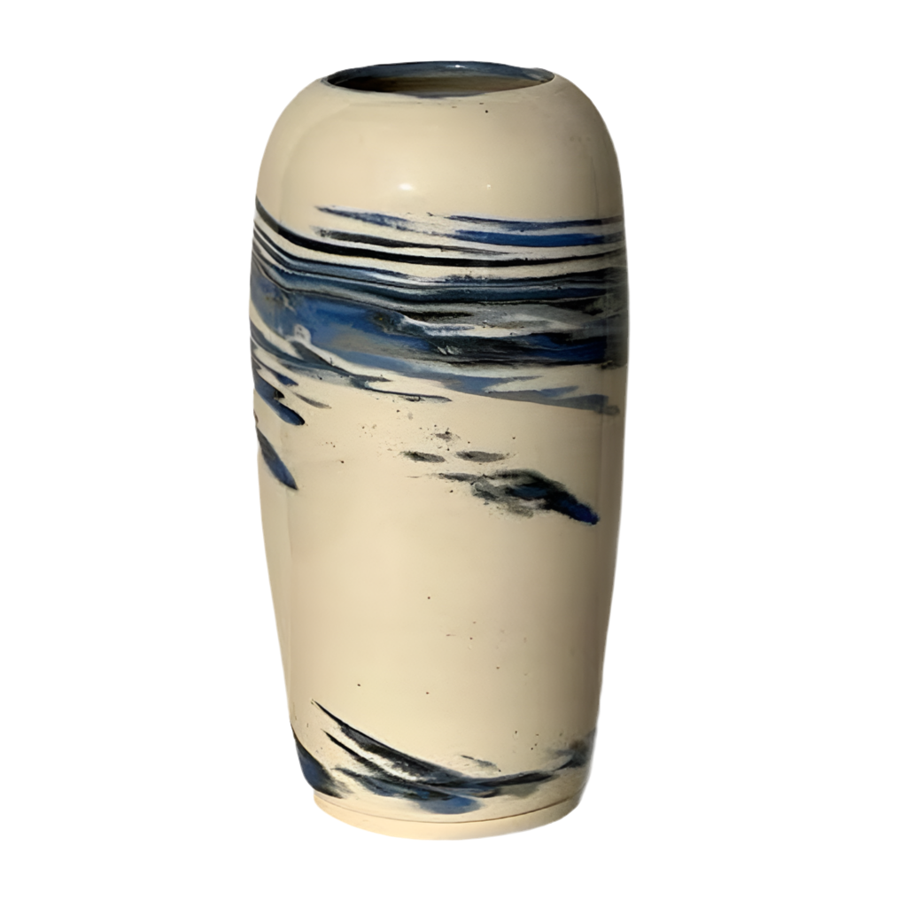 Blue Twist Marbled Vase