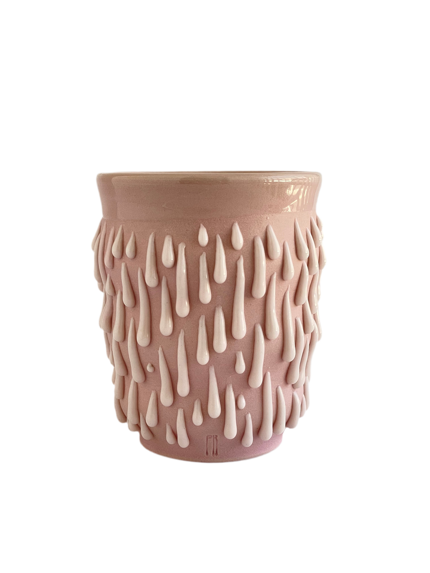 Pink cup with pink glaze gloops