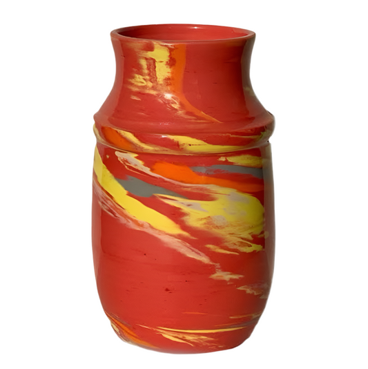 Red Marbled Vase