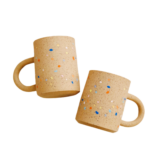 Sprinkles on speckled mug