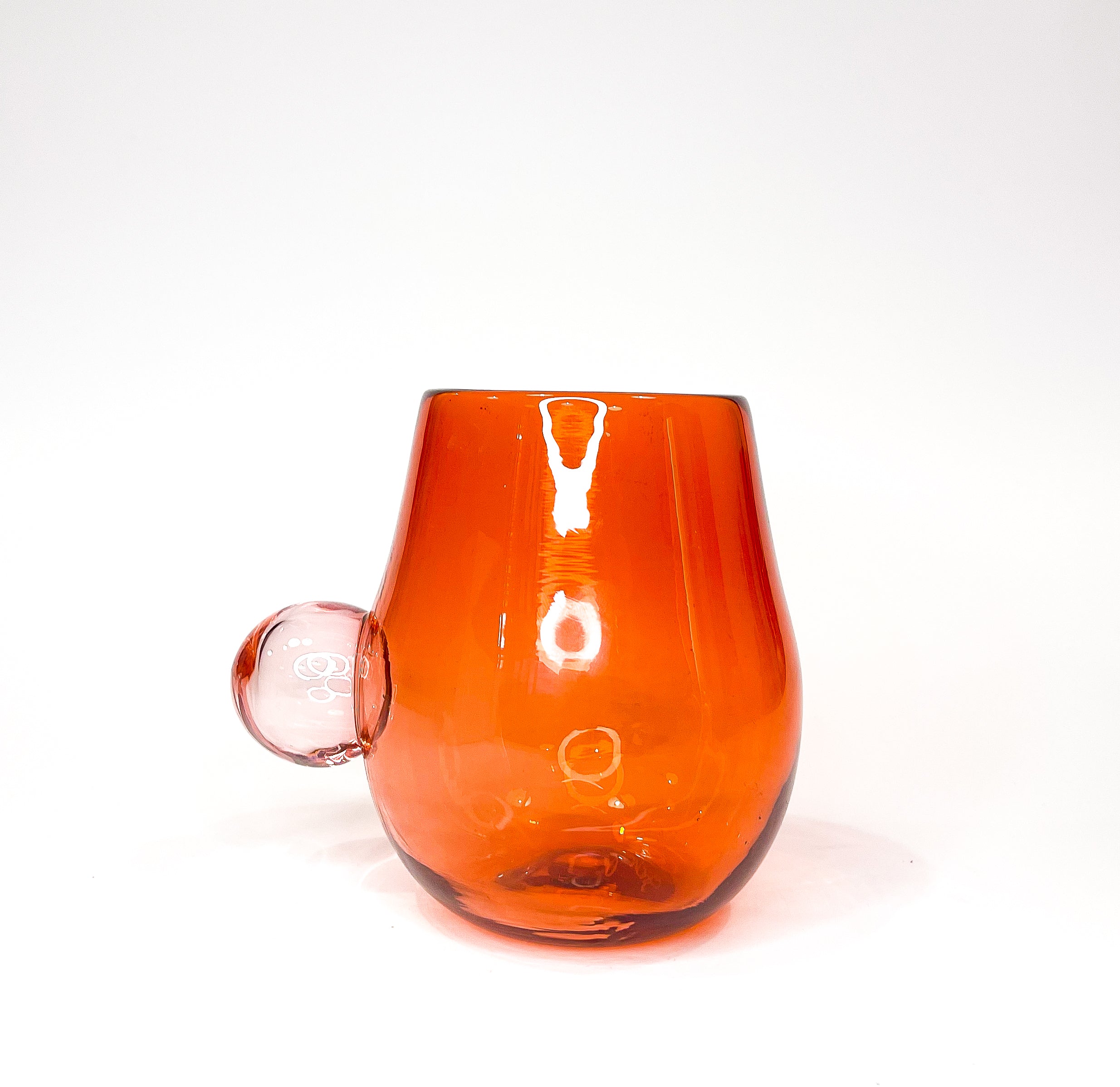 Sticky Glass Rounded Bubble Cup in Red