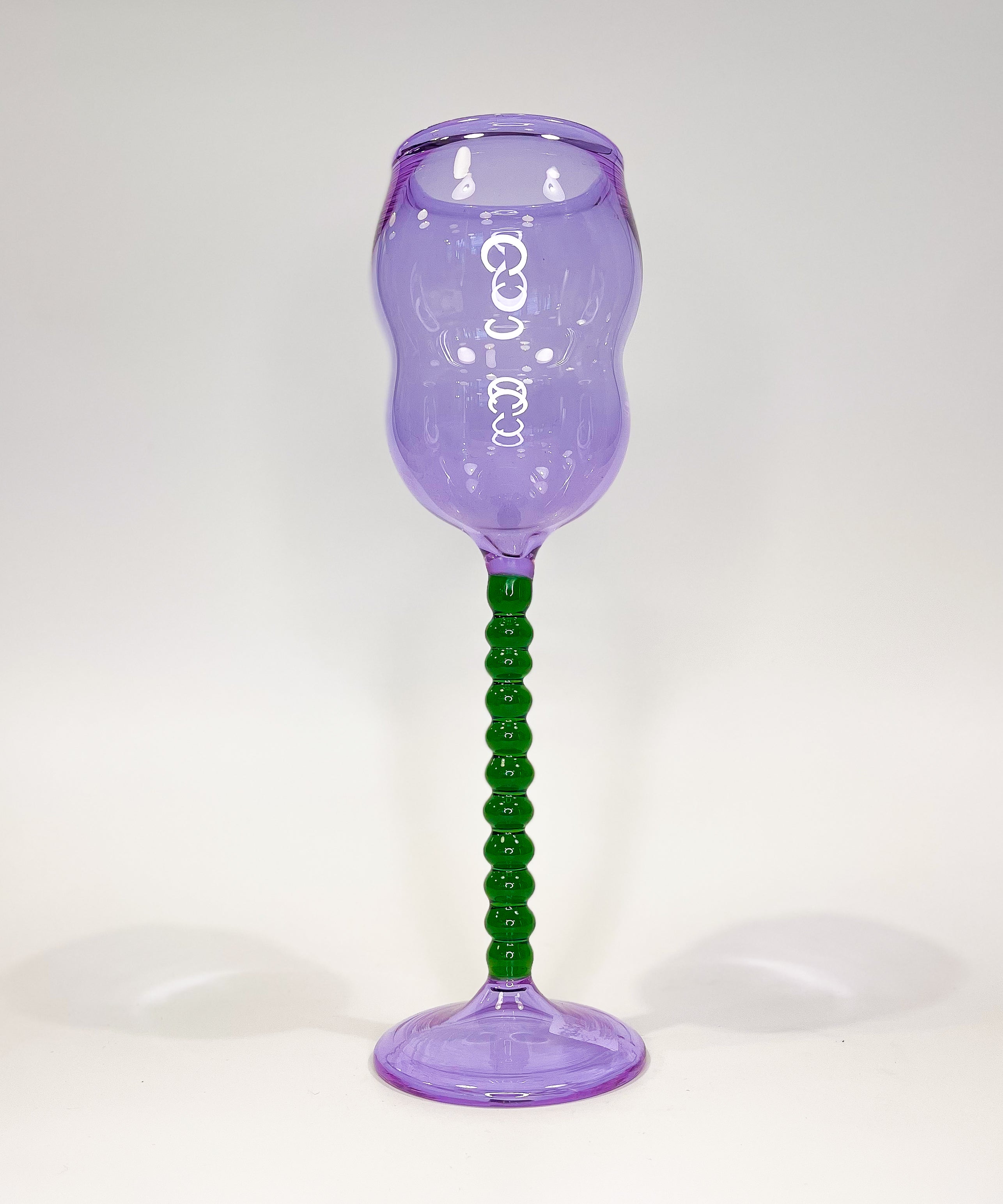 Ornamental by Lameice Dreamlike Wineglass in Green and Purple