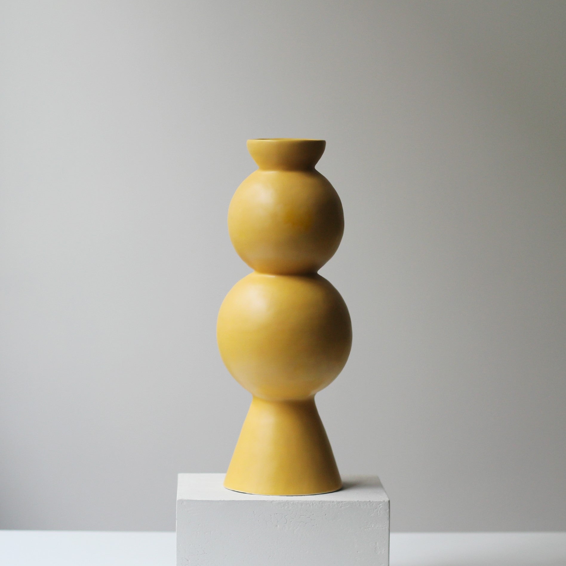 Jecmuse Ceramic Studio Matte Vase - Yellow
