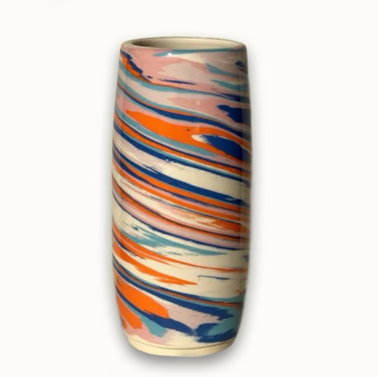 Multi colored Marbled Vase