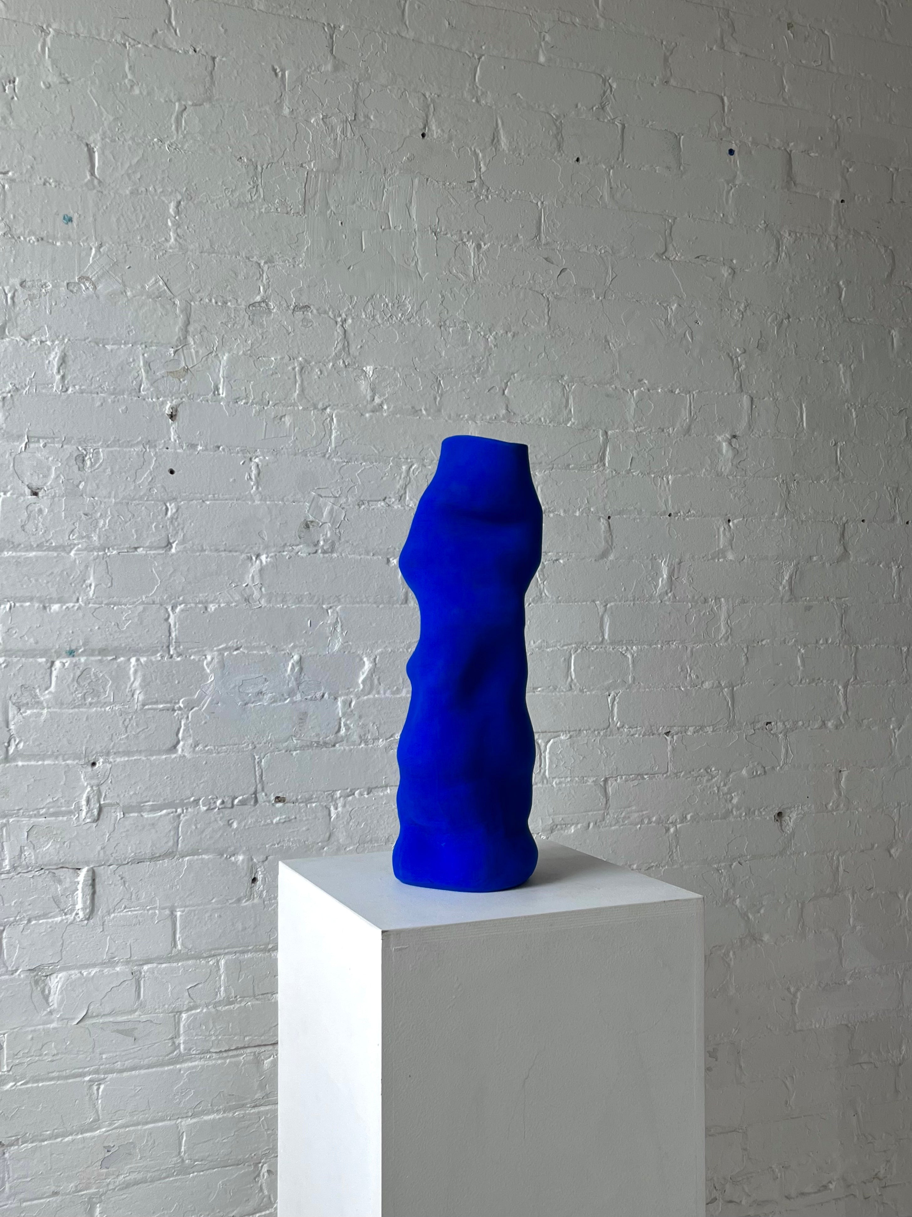 Solem Ceramics Undulated Vessel in Matte Cobalt