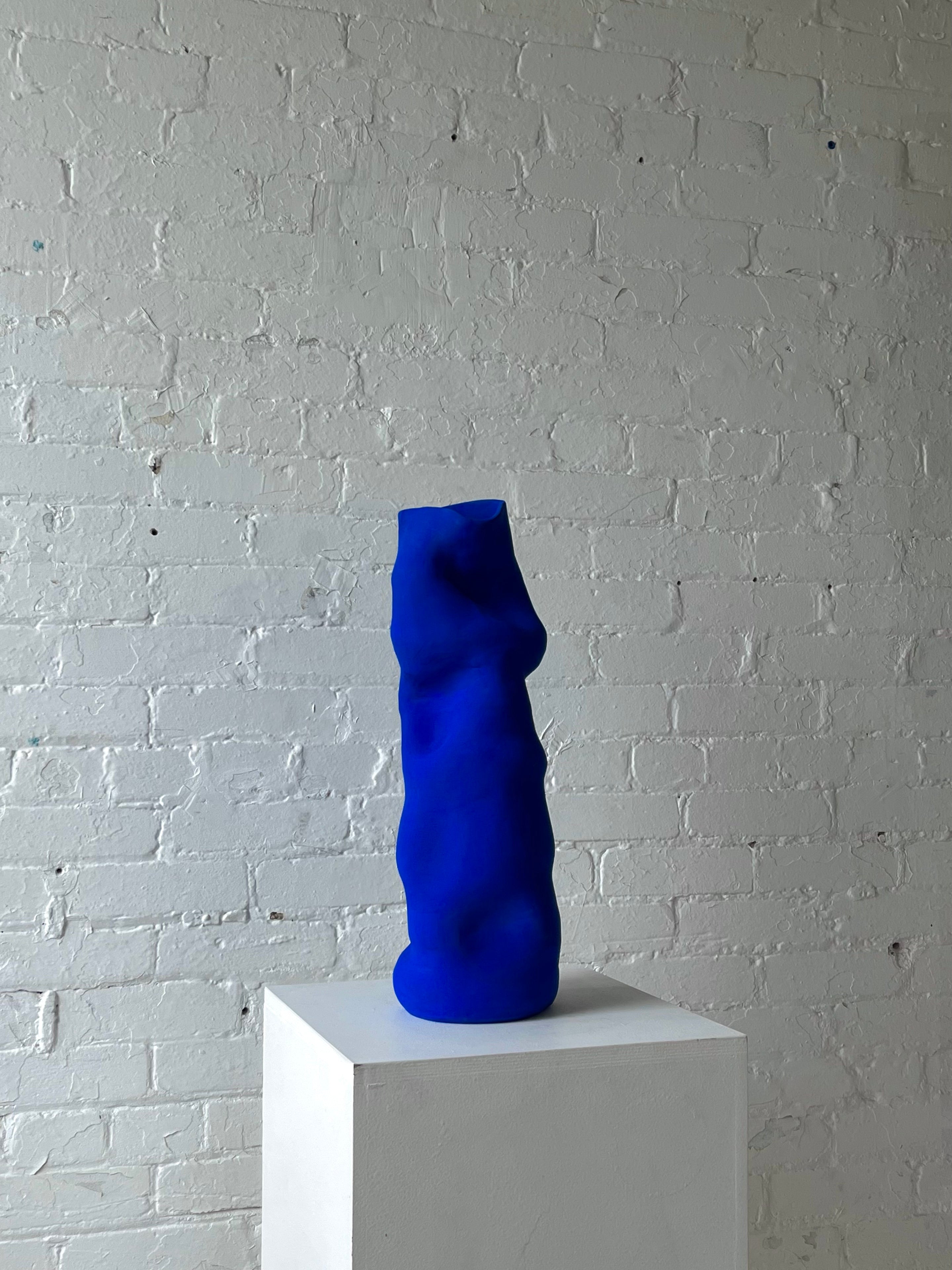 Solem Ceramics Undulated Vessel in Matte Cobalt