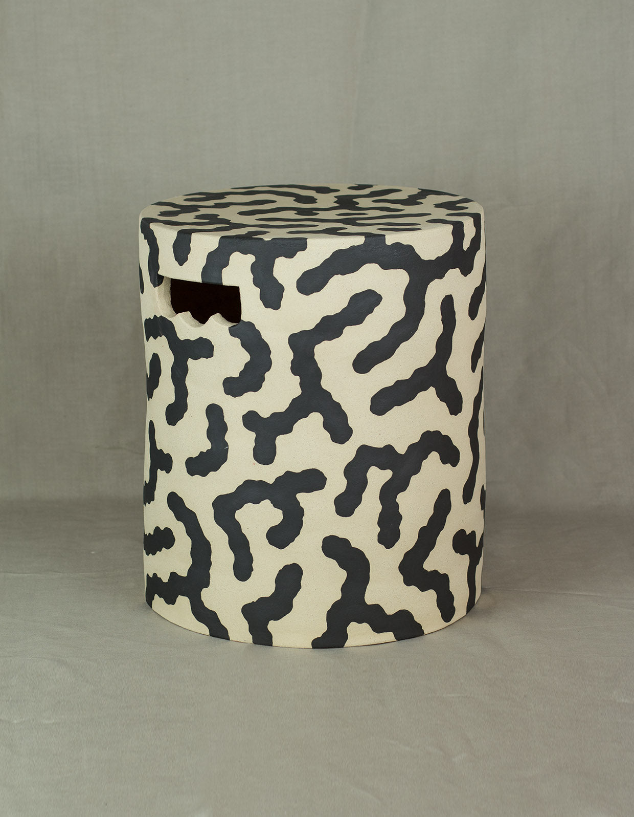 MINX Factory Black Pattern Ceramic Stool